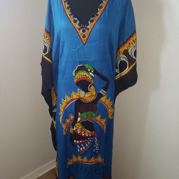 Just In: New/NWT African Woman Turquoise Kaftan … - Picture 2 of 14